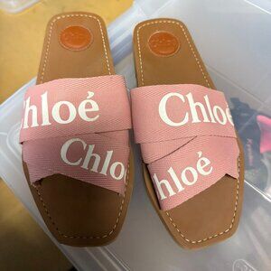 Chloe Cavas Pink Slide Sandals